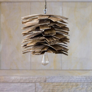 Lampa wisząca drewniana medium SHINGLE LGH0241