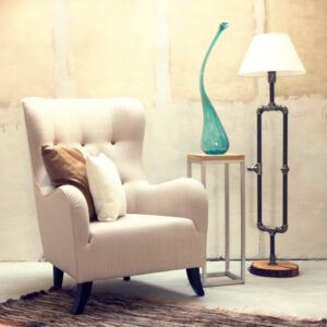 Stalowa lampa podłogowa z abażurem PORTAL I LGH0020