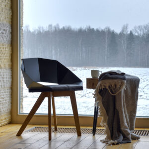 Krzesło KNIGHT na drewnianych nogach czarne FST0381