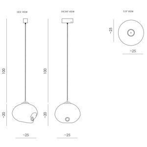 Lampa wisząca szklana MEDUSE snow white LGH0250