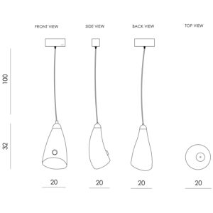 Lampa wisząca szklana HORN biała LGH0260