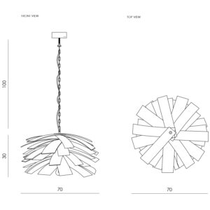 Lampa wisząca drewniana small SHINGLE LGH0240