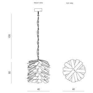 Lampa wisząca drewniana medium SHINGLE LGH0241