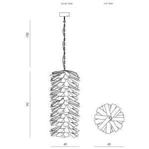 Duża lampa wisząca drewniana SHINGLE LGH0246