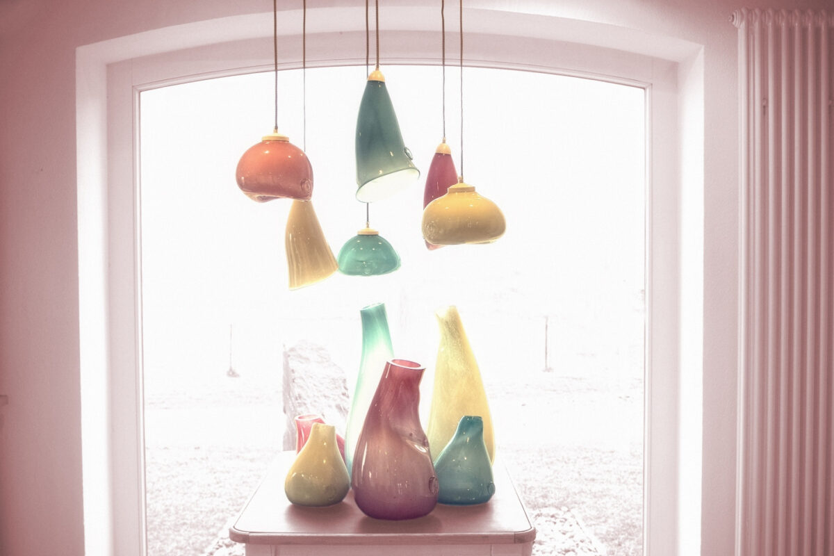 Lampa wisząca szklana HORN pastelowo turkusowa LGH0261 - 4 - gie el