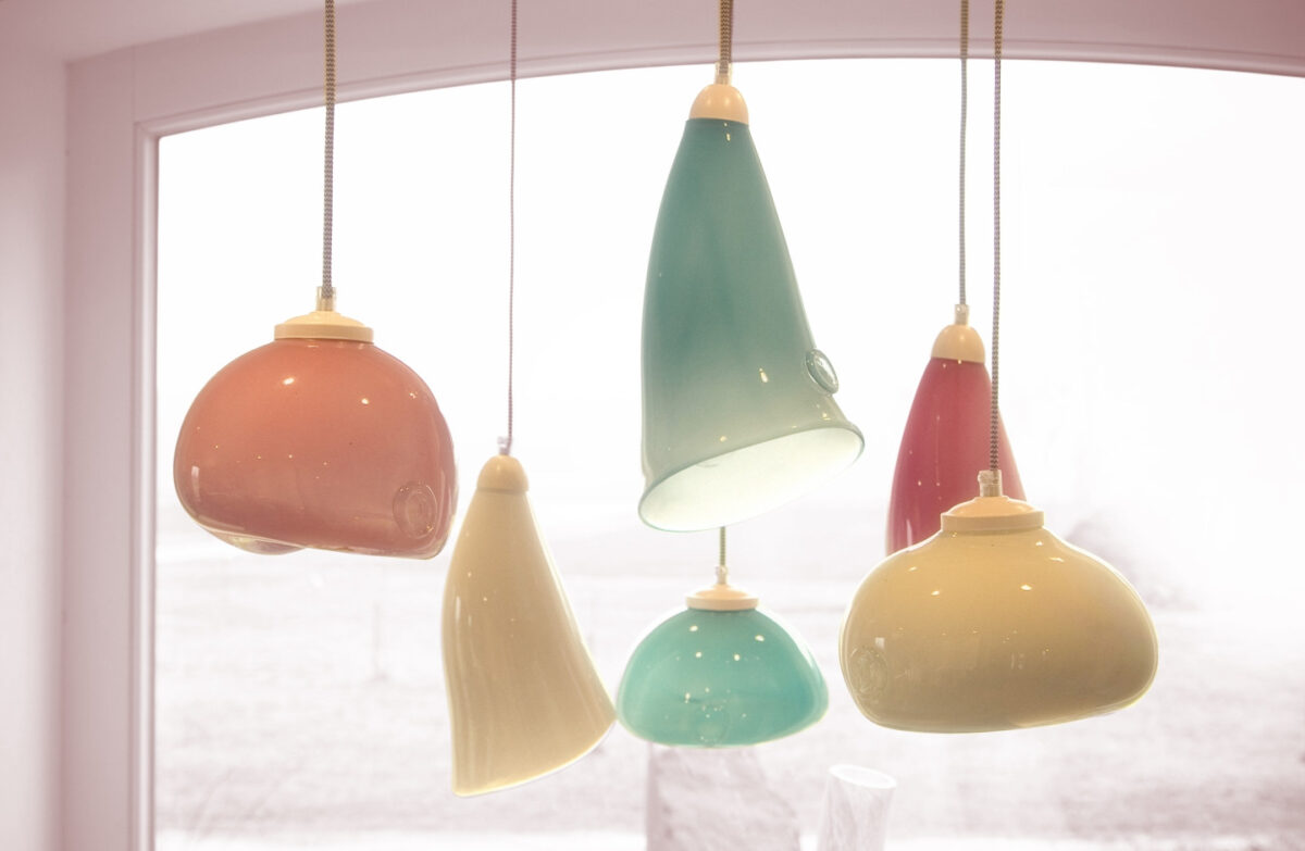 Lampa wisząca szklana HORN pastelowo turkusowa LGH0261 - 6 - gie el