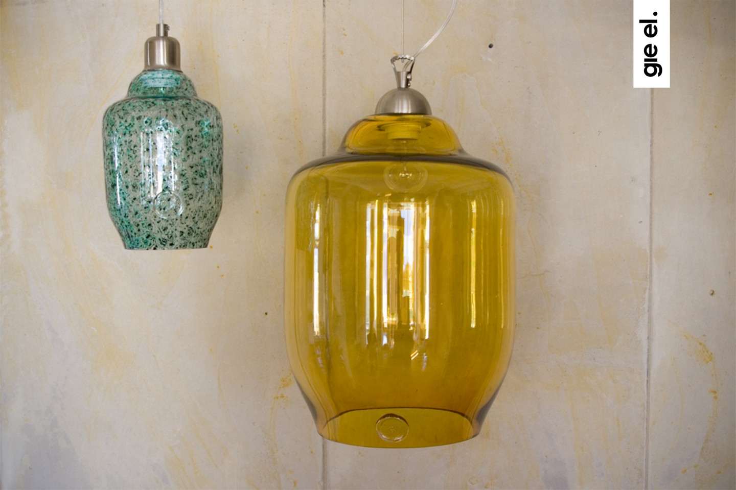 Lampa wisząca szklana BEE small turkusowa LGH0061 - 3 - gie el