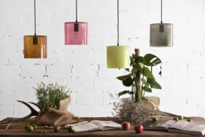 Lampa wisząca szklana NEO I różowa LGH0422 - 2 - gie el