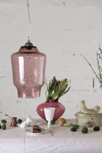 Lampa wisząca szklana BEE różowa LGH0491 - 4 - gie el