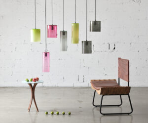 Lampa wisząca szklana NEO II szara LGH0413 - 3 - gie el