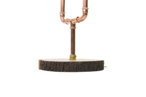 Miedziana lampa podłogowa z abażurem PORTAL II LGH0010 - 3 - gie el