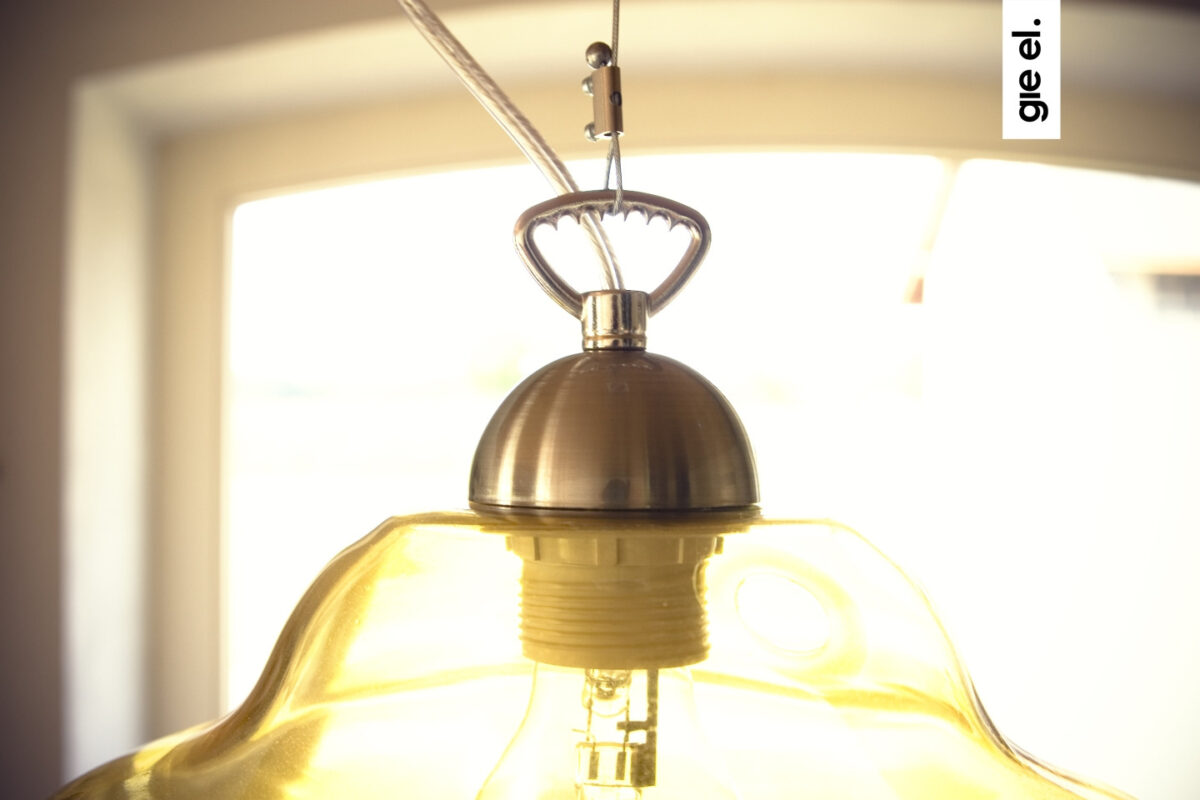 Lampa wisząca szklana BEE miodowa LGH0100 - 3 - gie el