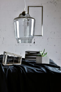 Lampa wisząca szklana BEE szara LGH0492 - 2 - gie el