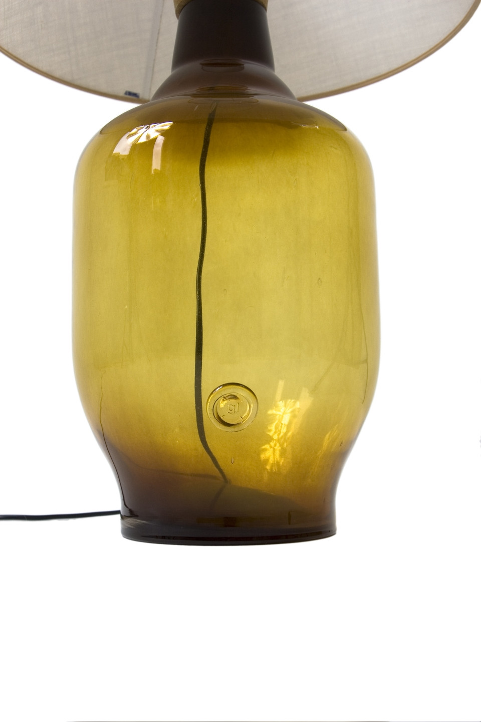Lampa stołowa szklana miodowa z abażurem BEE LGH0180 - 2 - gie el