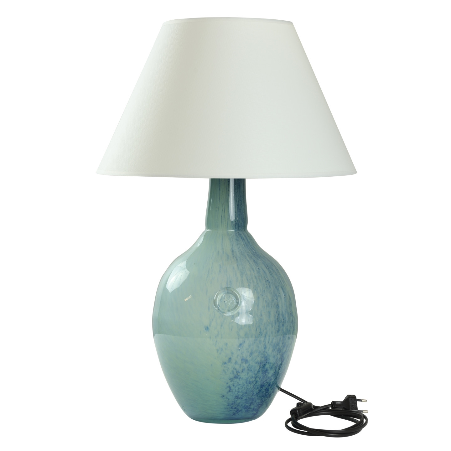 Lampa stołowa szklana turkusowo-zielona z abażurem RAFAELLO LGH0073 - gie el