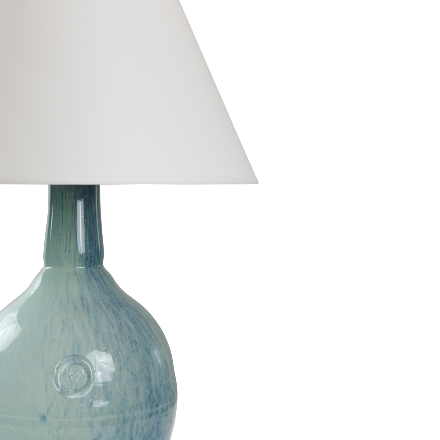 Lampa stołowa szklana turkusowo-zielona z abażurem RAFAELLO LGH0073 - 1 - gie el