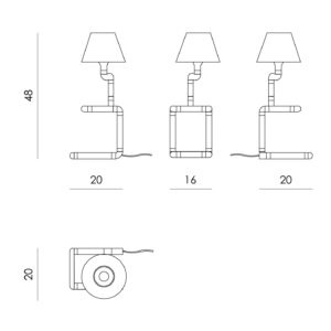 Lampa stołowa miedziana z rurek z abażurem SNAKE LGH0220 - 4 - gie el