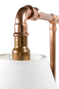 Lampa stołowa miedziana z rurek z abażurem LANTERN II LGH0040 - 3 - gie el