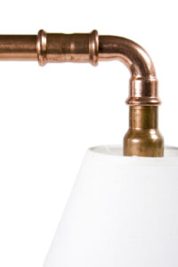 Lampa stołowa miedziana z rurek z abażurem LANTERN II LGH0040 - 4 - gie el