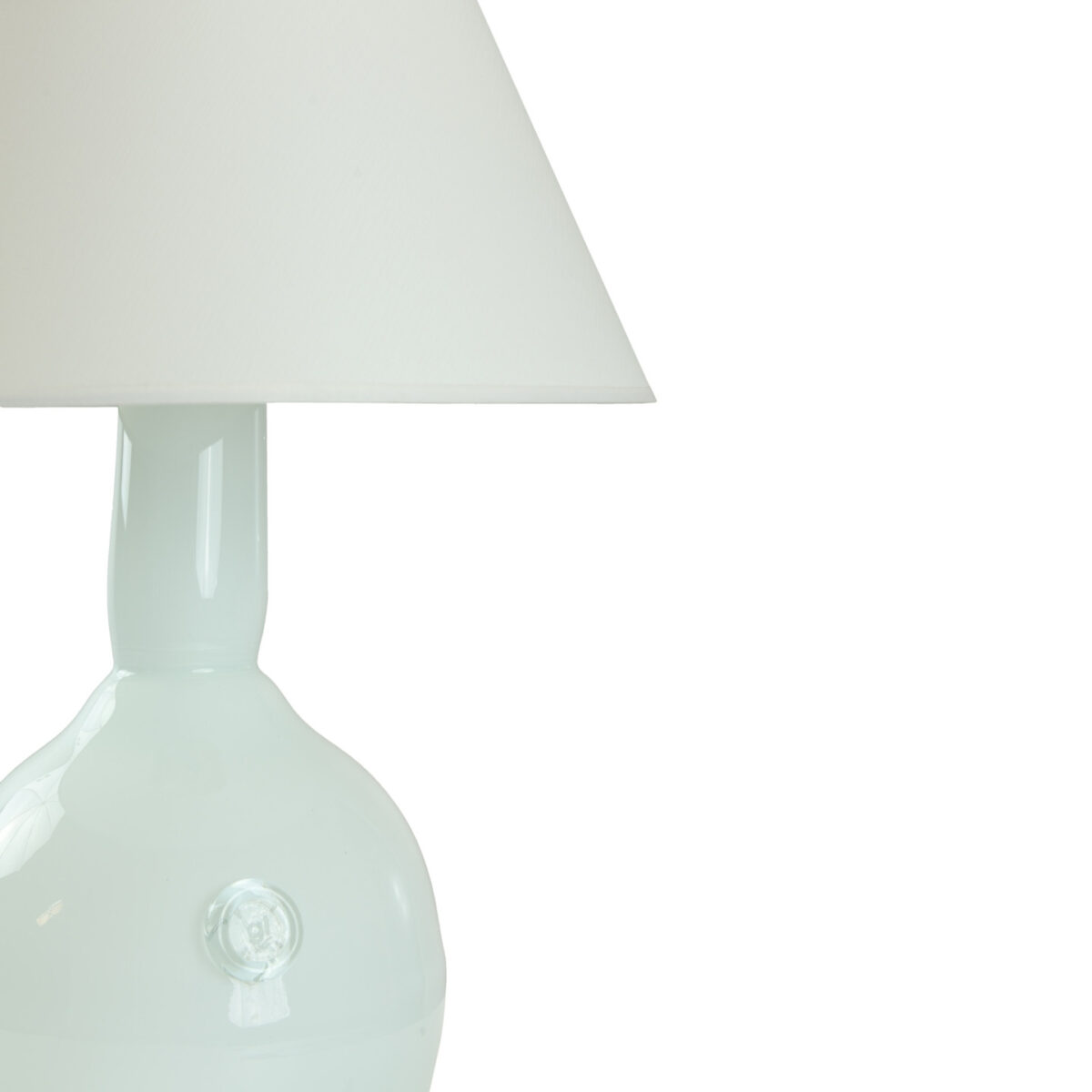 Lampa stołowa szklana biała z abażurem RAFAELLO LGH0075 - 1 - gie el