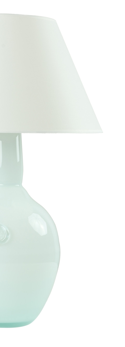 Lampa stołowa szklana biała z abażurem RAFAELLO LGH0075 - 6 - gie el