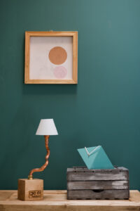 Lampa stołowa miedziana z abażurem BONZAI I LGH0211 - 3 - gie el