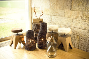 Lampa stołowa miedziana z abażurami BONZAI II LGH0210 - 3 - gie el