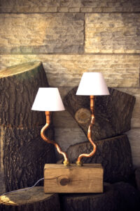 Lampa stołowa miedziana z abażurami BONZAI II LGH0210 - 4 - gie el