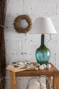 Lampa stołowa szklana turkusowa z abażurem RAFAELLO LGH0071 - 5 - gie el