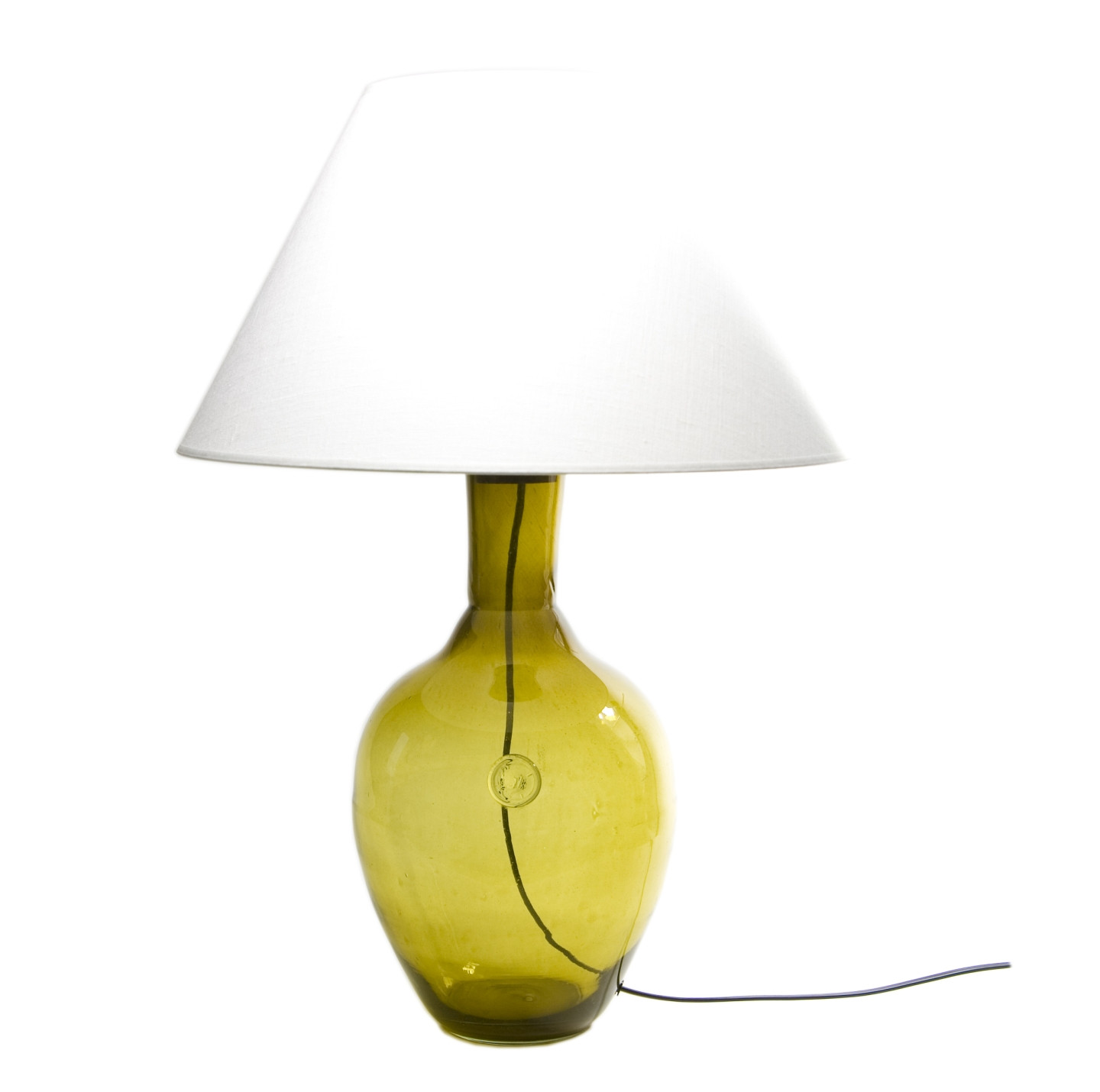 Lampa stołowa szklana oliwkowa z abażurem RAFAELLO LGH0072 - gie el