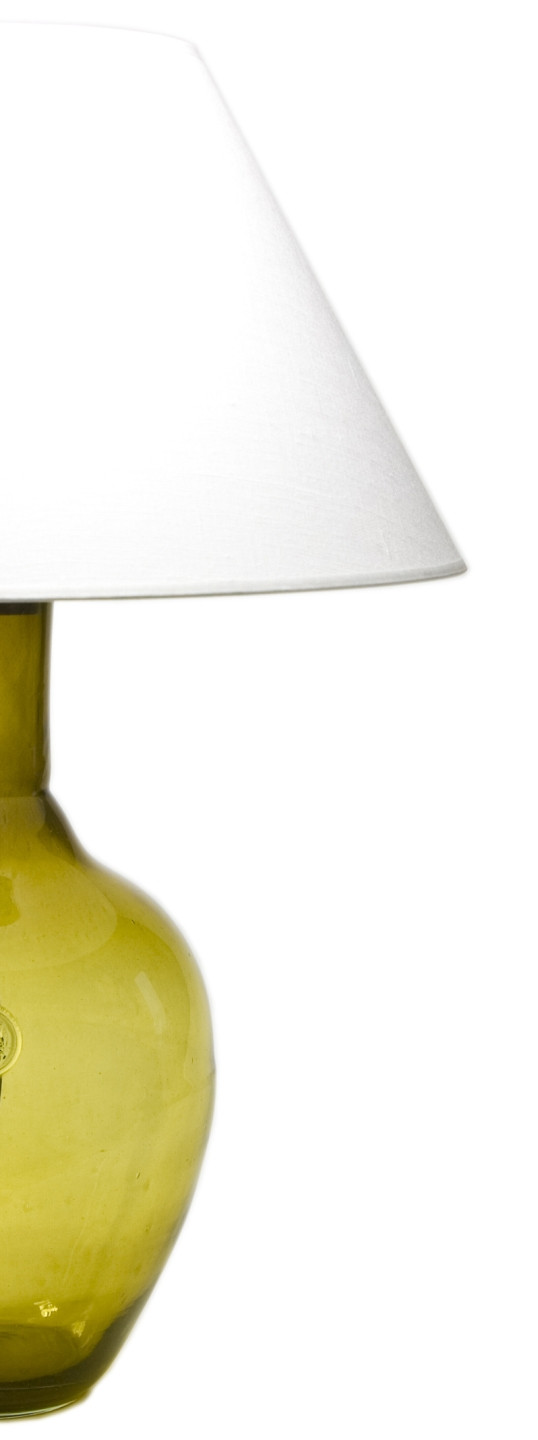 Lampa stołowa szklana oliwkowa z abażurem RAFAELLO LGH0072 - 3 - gie el