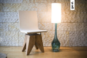 Lampa stołowa szklana turkusowa z abażurem ANGEL LGH0171 - 2 - gie el