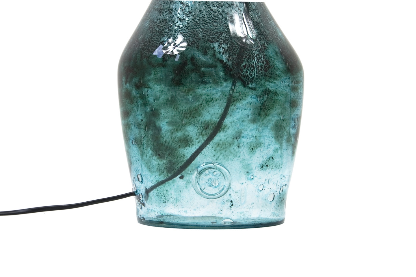 Lampa stołowa szklana turkusowa z abażurem ANGEL LGH0171 - 4 - gie el