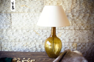 Lampa stołowa szklana miodowa z abażurem RAFAELLO LGH0070 - 1 - gie el