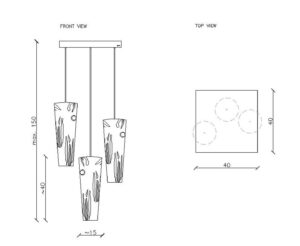 Żyrandol VOLCANO 3 LGH0716 - 1 - gie el