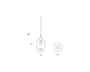 Lampa wisząca szklana BEE small oliwkowa LGH0062 - 6 - gie el