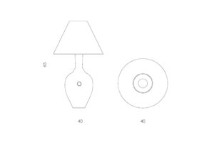 Lampa stołowa szklana czarna z abażurem RAFAELLO LGH0074 - 5 - gie el