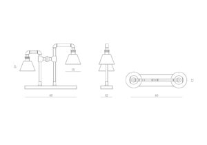 Lampa stołowa stalowa LANTERN czarna z abażurami LGH0090 - 8 - gie el