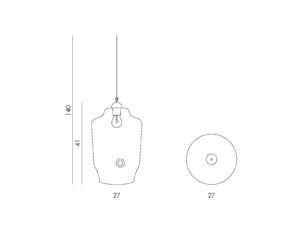 Lampa wisząca szklana BEE turkusowa LGH0101 - 16 - gie el