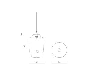 Lampa wisząca szklana BEE różowa LGH0491 - 10 - gie el