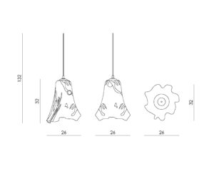 Lampa wisząca szklana LAVA II LGH0572 - 4 - gie el