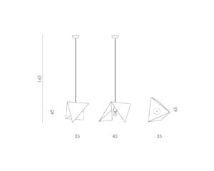 Lampa wisząca DUO BIRD I czarno rdzawa LGH0640 - 7 - gie el