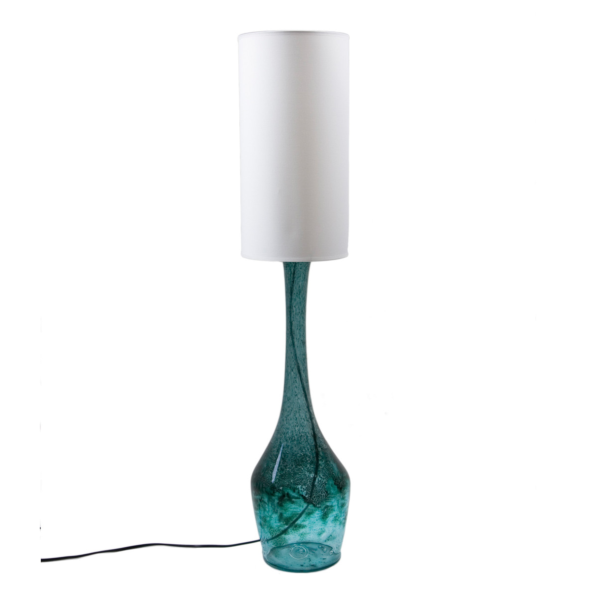 Lampa stołowa szklana turkusowa z abażurem ANGEL LGH0171 - gie el