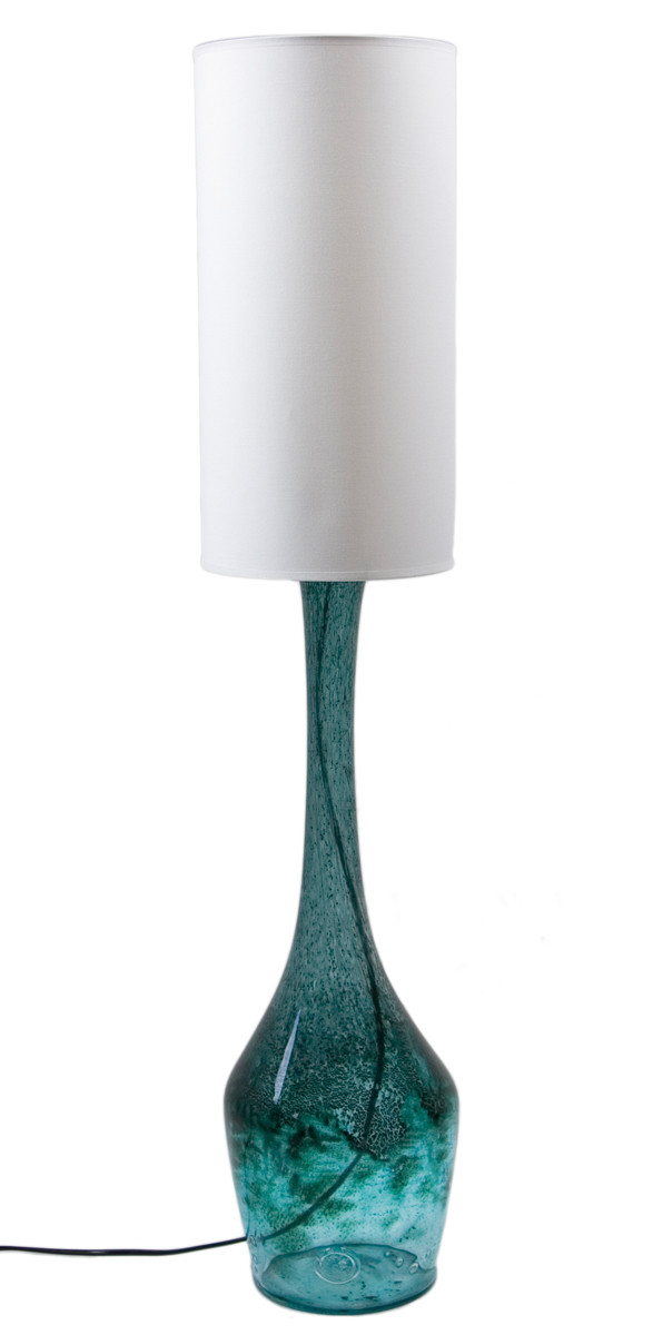 Lampa stołowa szklana turkusowa z abażurem ANGEL LGH0171 - 7 - gie el