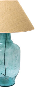 Lampa stołowa szklana turkusowa z abażurem BEE LGH0181 - 7 - gie el