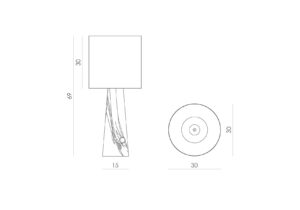 Lampa stołowa szklana z abażurem VOLCANO I LGH0583 - 5 - gie el
