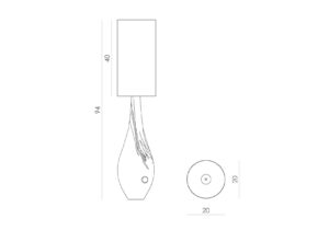 Lampa stołowa szklana z abażurem ROCKET LGH0588 - 4 - gie el