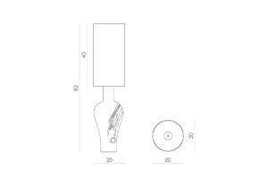 Lampa stołowa szklana z białym abażurem APOLLO LGH0591 - 5 - gie el