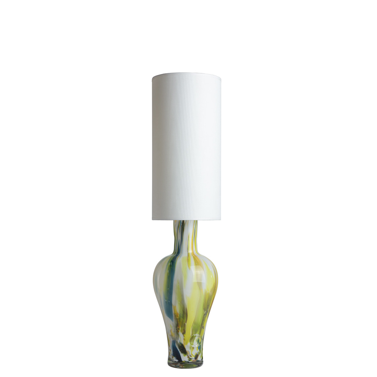 Lampa stołowa szklana z białym abażurem APOLLO LGH0591 - gie el