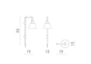 Lampa ścienna miedziana z rurek WAND z abażurem LGH0272 - 6 - gie el